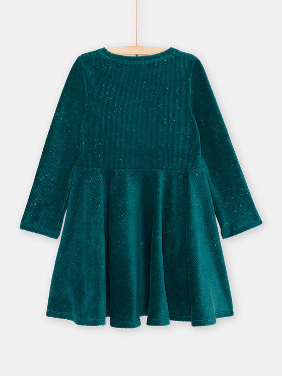 Girl duck blue sequin dress