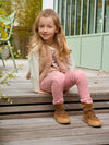 Girl reversible sleeveless hazelnut cardigan