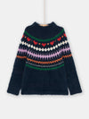 Girl jacquard black sweater