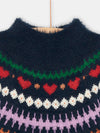 Girl jacquard black sweater