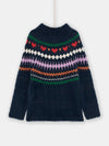 Girl jacquard black sweater