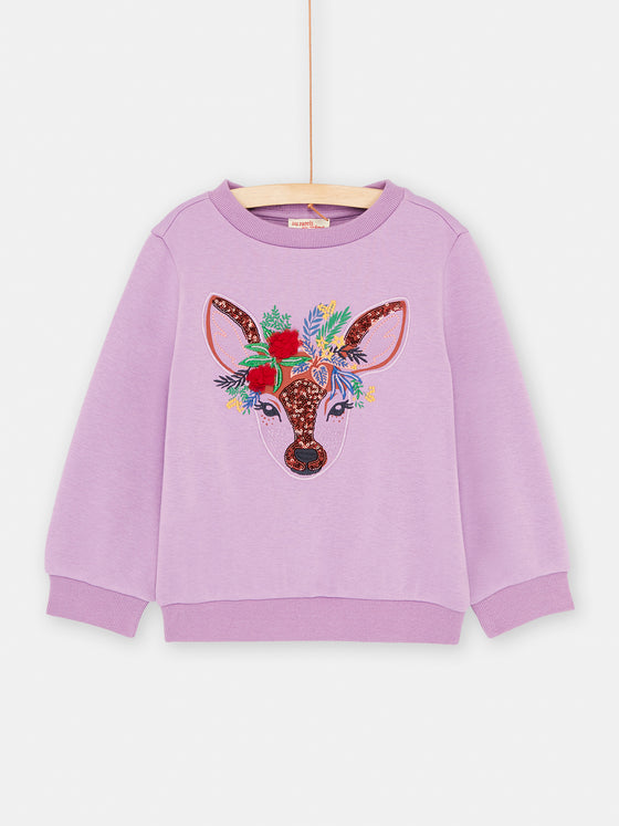 Purple doe sweatshirt for girls