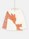 Girl ecru doe and fawn T-shirt