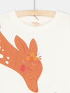 Girl ecru doe and fawn T-shirt