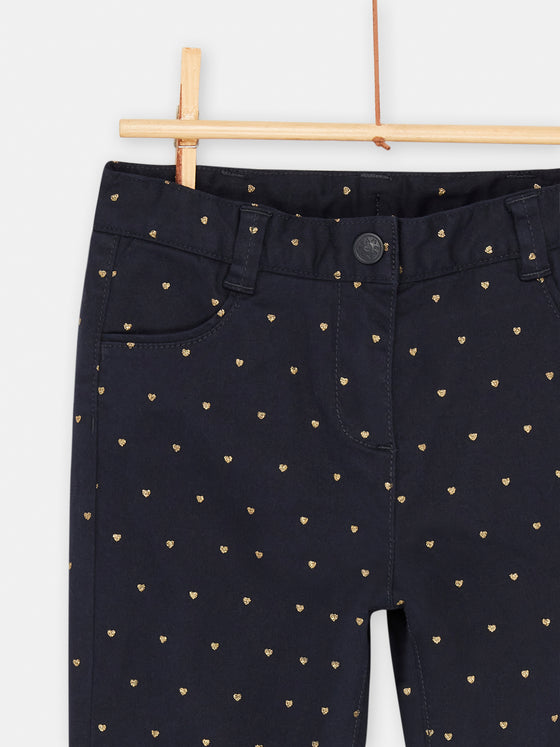 Girl noirine pants with heart print