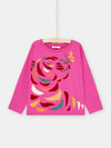 Long-sleeved fuchsia T-shirt