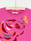 Long-sleeved fuchsia T-shirt