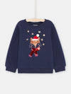 Navy sweater with fox animation