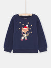 Navy sweater with fox animation