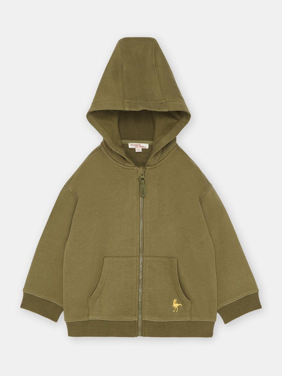 BOY GREEN HOODED JOGGING TOP