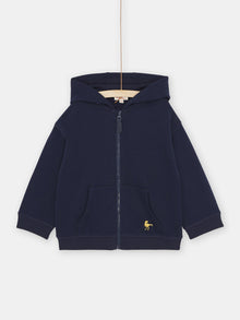  BOY NAVY BLUE HOODED JOGGING TOP