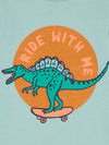 CELADON BLUE T-SHIRT WITH DINOSAUR ANIMATION