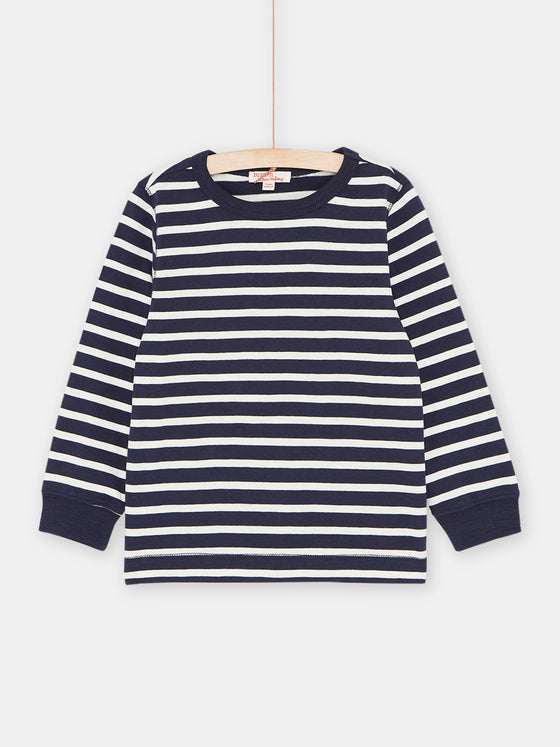 BOY NAVY BLUE STRIPED T-SHIRT