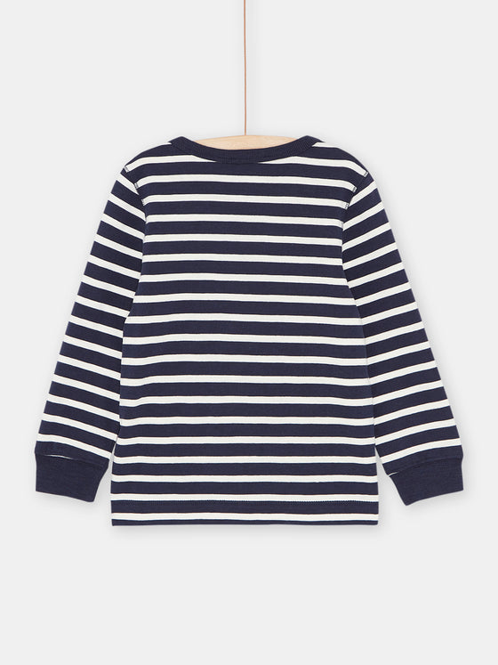 BOY NAVY BLUE STRIPED T-SHIRT