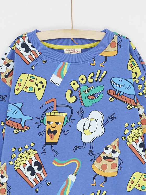 Sweatshirt with comic book style print