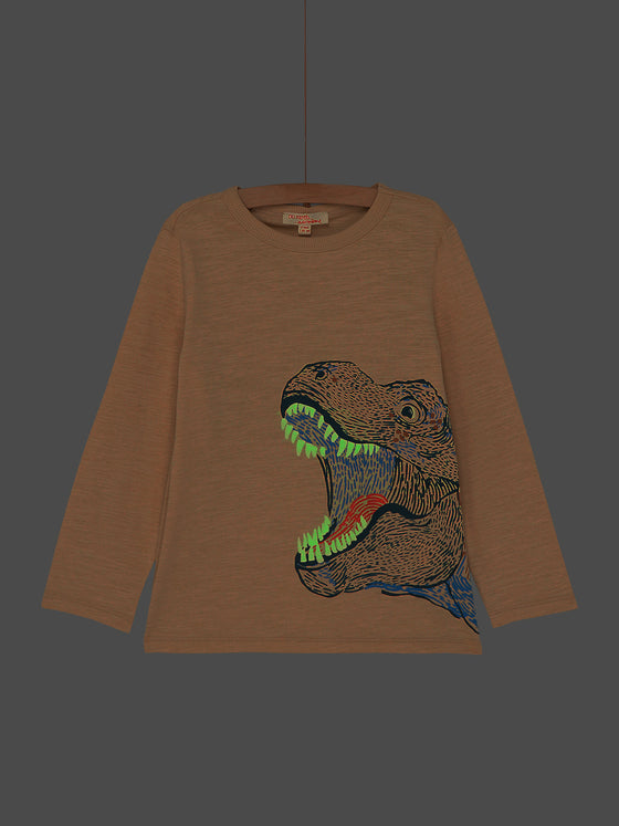 boys sandy Tshirt with Trex head animation