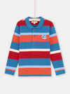 Boy multicolored striped polo shirt