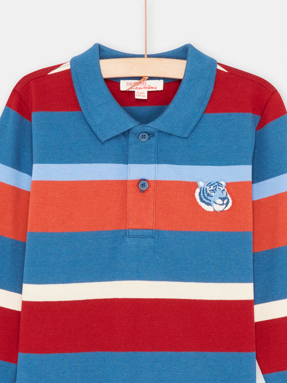 Boy multicolored striped polo shirt