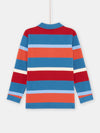 Boy multicolored striped polo shirt