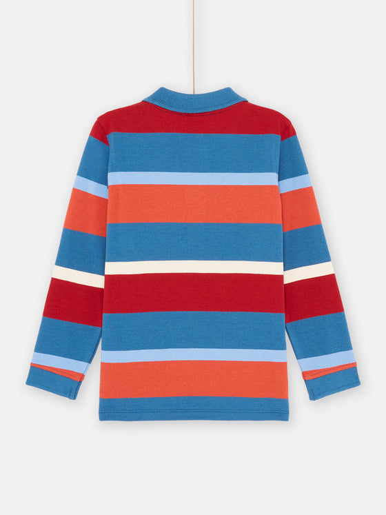 Boy multicolored striped polo shirt