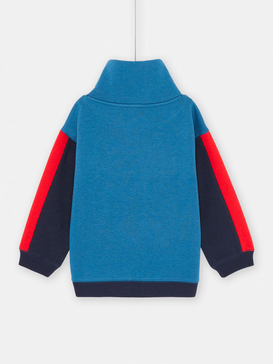 Blue tiger animation sweatshirt. boy