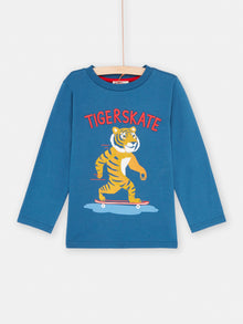  Boy blue tiger skater T-shirt