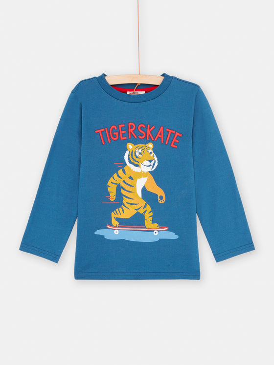 Boy blue tiger skater T-shirt