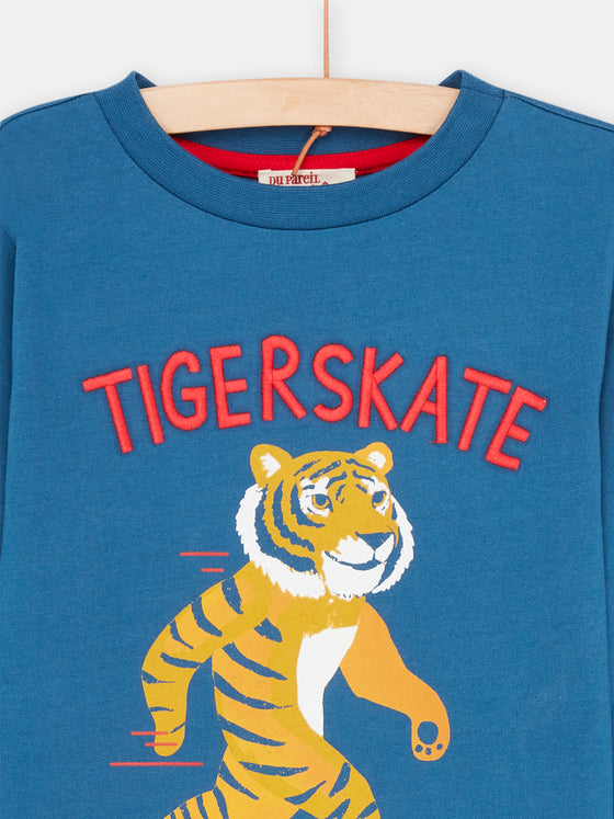 Boy blue tiger skater T-shirt