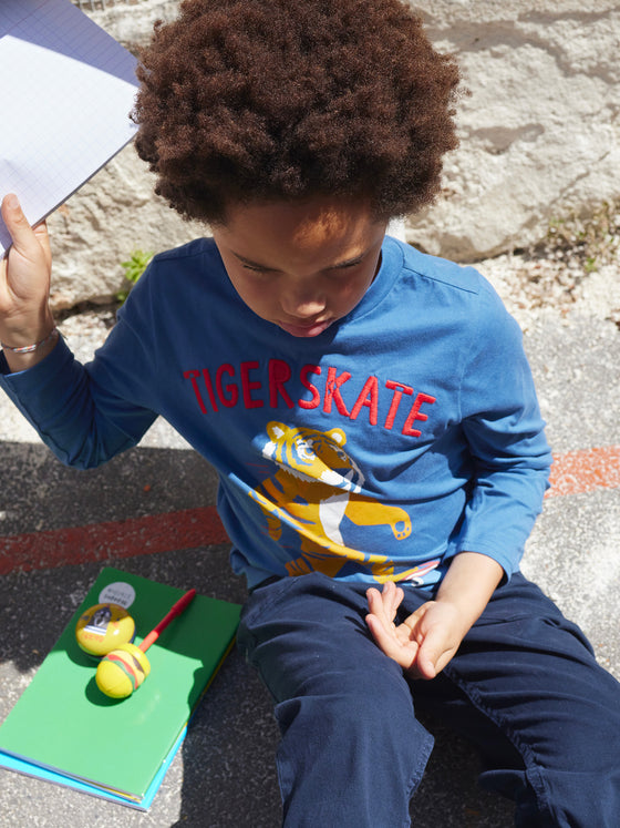 Boy blue tiger skater T-shirt