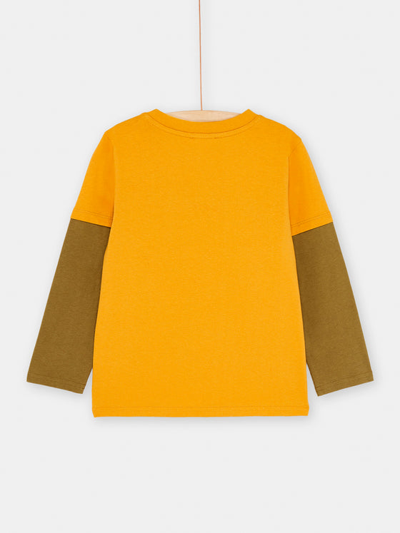 Long-sleeved topaz T-shirt