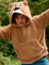 Boy taupe hooded vest