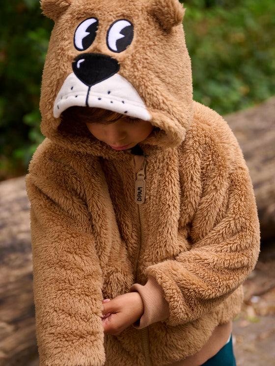 Boy taupe hooded vest