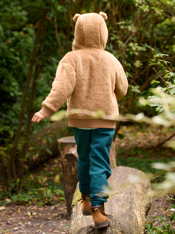 Boy taupe hooded vest