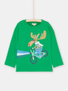 Boy English green moose T-shirt