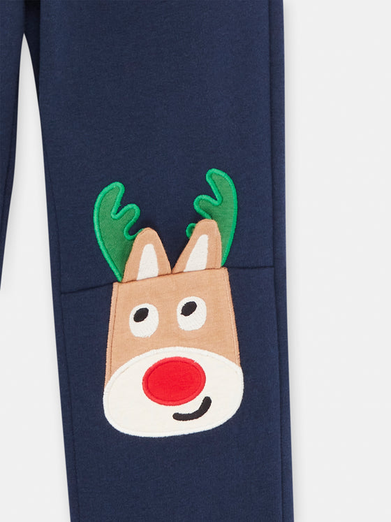 Boy midnight blue pants with deer patches