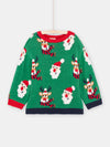 Boy bottle-green knitted Christmas sweater