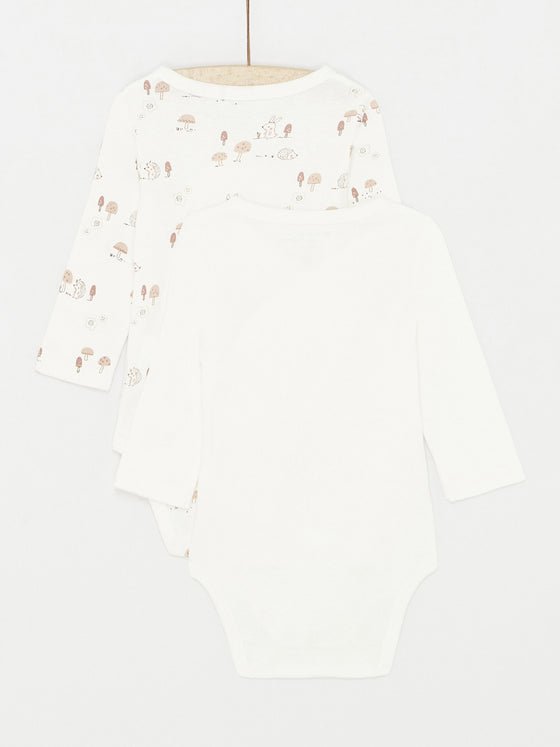 SET OF GIRL OFFWHITE LONG-SLEEVED BODYSUITS