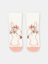 white socks with bunny print