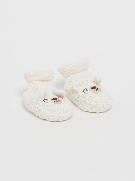 OFF-WHITE KNITTED SLIPPERS