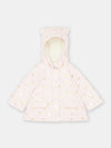 Baby girl dragé pink raincoat with polka dot print