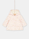 Baby girl dragé pink raincoat with polka dot print