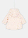 Baby girl dragé pink raincoat with polka dot print