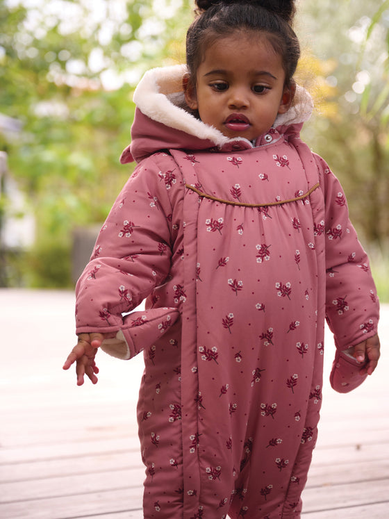 BABY GIRL DARK PEACH FLORAL PLAYSUIT