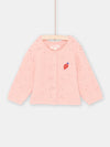 Baby Girl Tea Pink Fancy Stitch Knit Cardigan