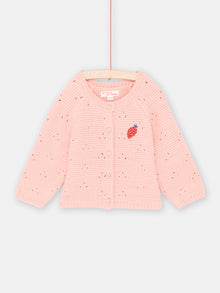  Baby Girl Tea Pink Fancy Stitch Knit Cardigan