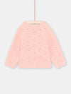 Baby Girl Tea Pink Fancy Stitch Knit Cardigan