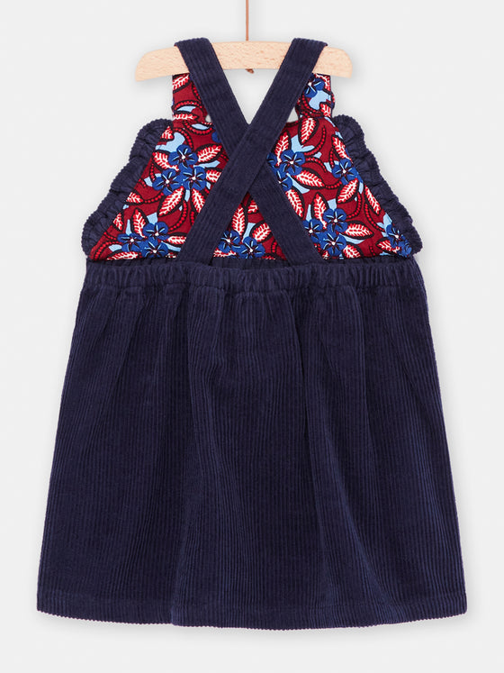 Baby girl midnight blue corduroy dress