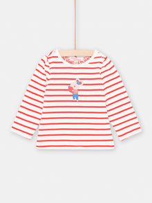  Baby girl red and white reversible T-shirt