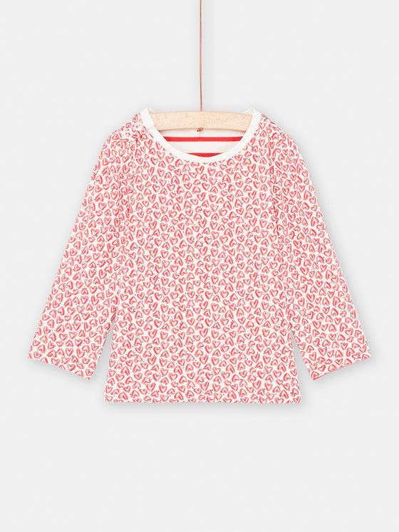 Baby girl red and white reversible T-shirt