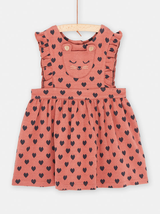 Blush heart print dress